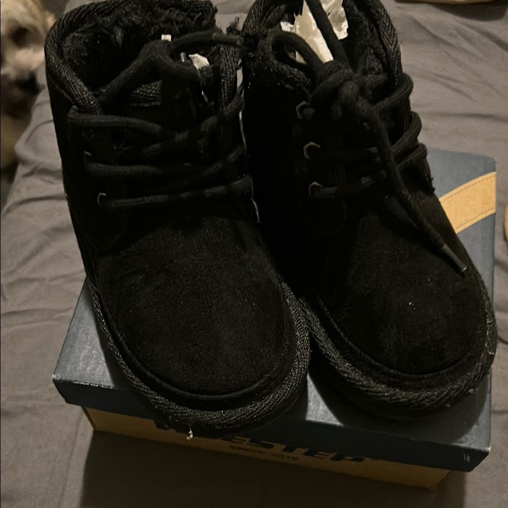 Black Suede Baby Boots